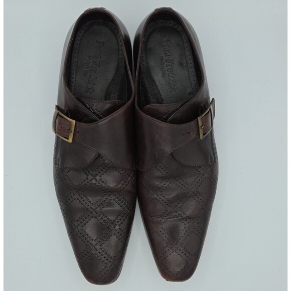 Paul Fredrick Dark Brown Leather Loafers Monk Strap Size 13 US Made In Italy - Picture 4 of 8